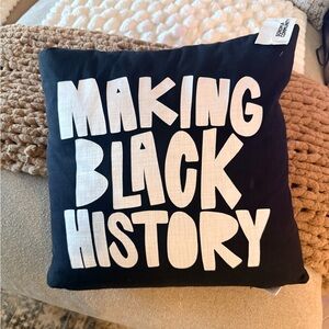 Black and White 'Making Black History' Pillow